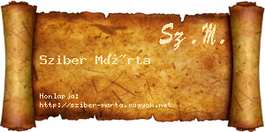 Sziber Márta névjegykártya