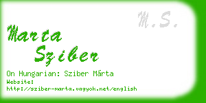 marta sziber business card