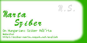 marta sziber business card